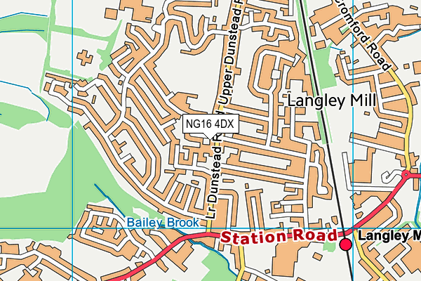 NG16 4DX map - OS VectorMap District (Ordnance Survey)