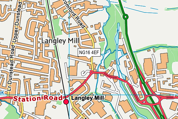 NG16 4EF map - OS VectorMap District (Ordnance Survey)