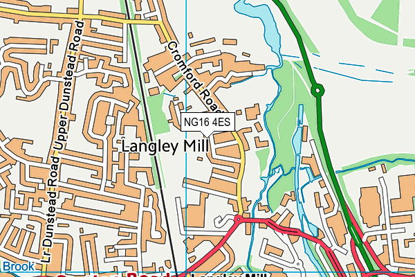 NG16 4ES map - OS VectorMap District (Ordnance Survey)