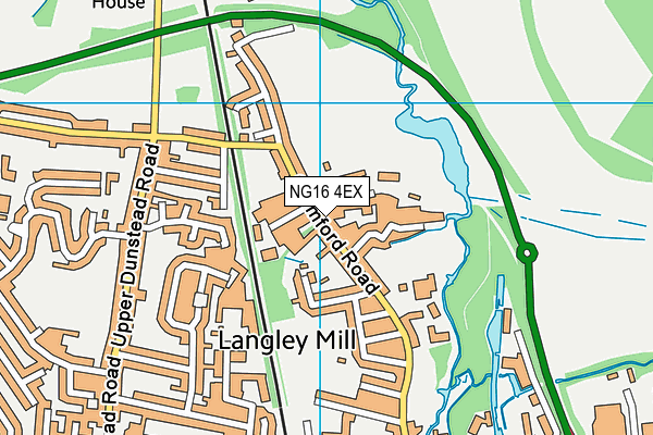 NG16 4EX map - OS VectorMap District (Ordnance Survey)