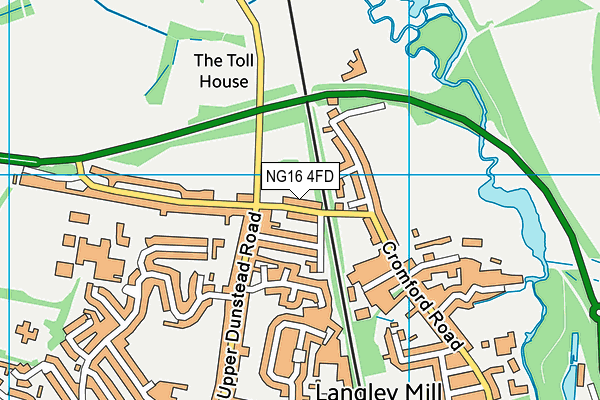 NG16 4FD map - OS VectorMap District (Ordnance Survey)