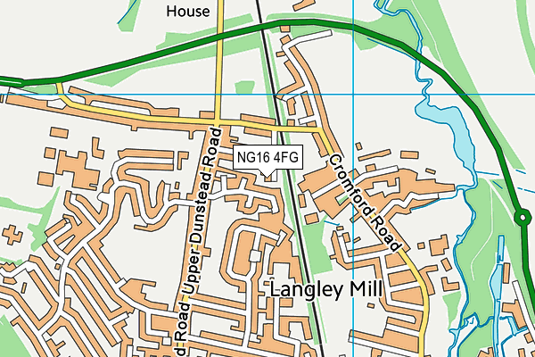 NG16 4FG map - OS VectorMap District (Ordnance Survey)