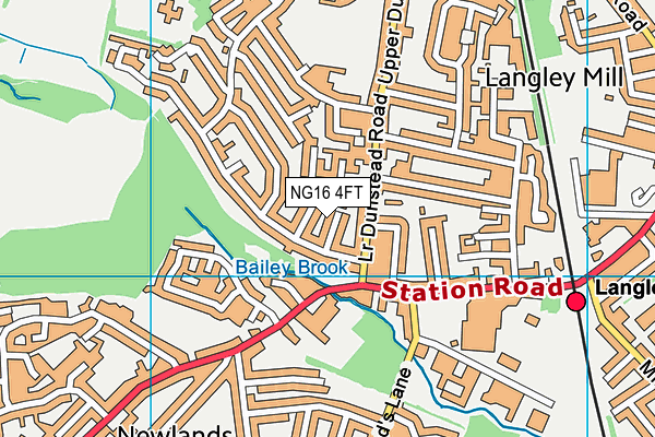 NG16 4FT map - OS VectorMap District (Ordnance Survey)