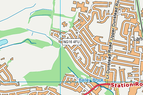 NG16 4FU map - OS VectorMap District (Ordnance Survey)