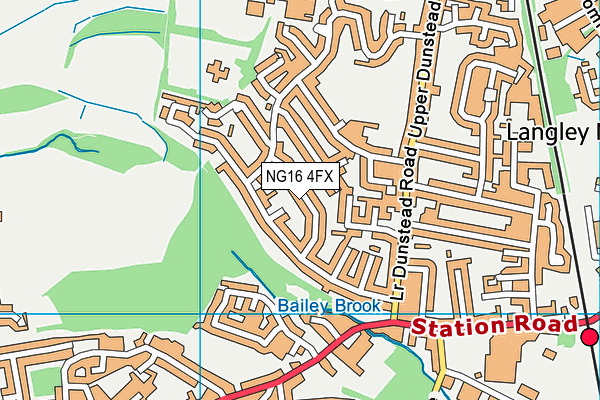 NG16 4FX map - OS VectorMap District (Ordnance Survey)