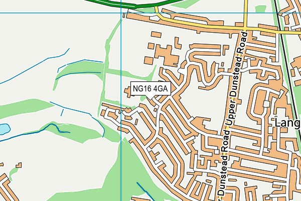 NG16 4GA map - OS VectorMap District (Ordnance Survey)
