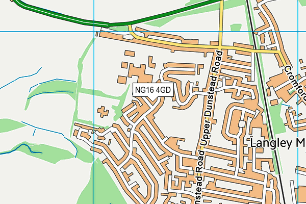 NG16 4GD map - OS VectorMap District (Ordnance Survey)