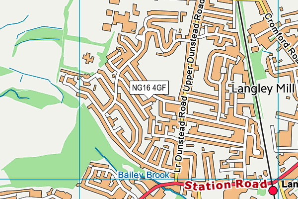 NG16 4GF map - OS VectorMap District (Ordnance Survey)