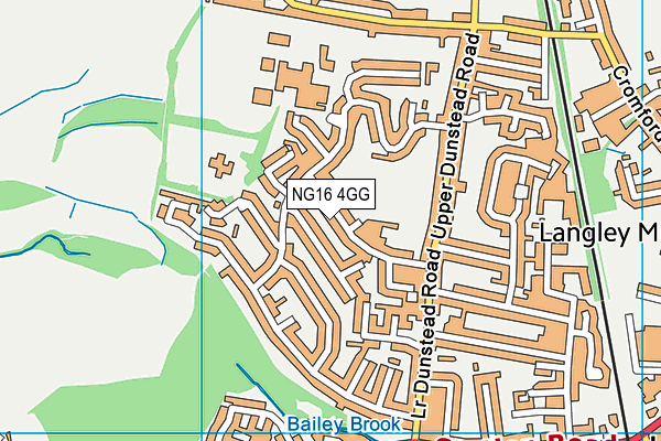 NG16 4GG map - OS VectorMap District (Ordnance Survey)