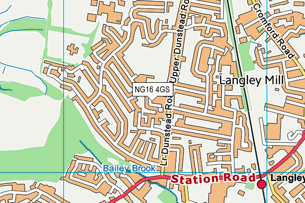 NG16 4GS map - OS VectorMap District (Ordnance Survey)