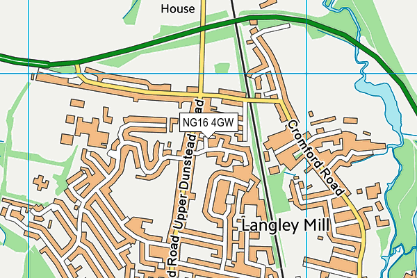 NG16 4GW map - OS VectorMap District (Ordnance Survey)