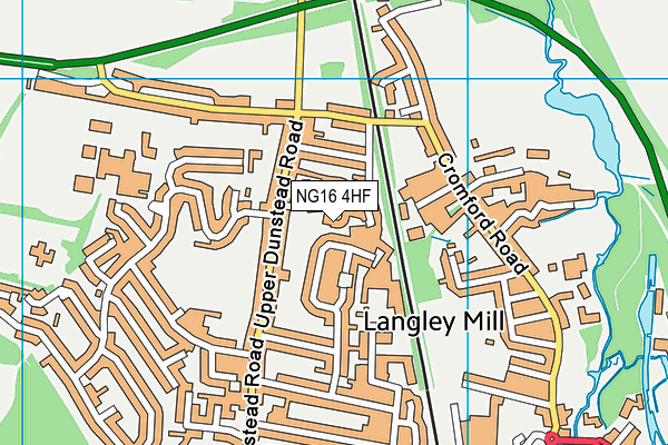 NG16 4HF map - OS VectorMap District (Ordnance Survey)