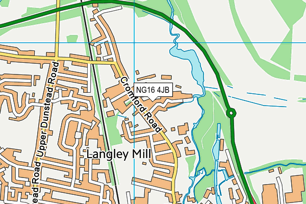 NG16 4JB map - OS VectorMap District (Ordnance Survey)