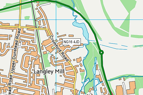 NG16 4JD map - OS VectorMap District (Ordnance Survey)