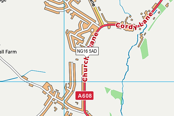 NG16 5AD map - OS VectorMap District (Ordnance Survey)