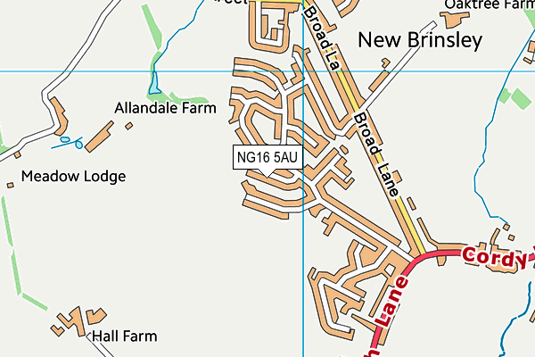 NG16 5AU map - OS VectorMap District (Ordnance Survey)