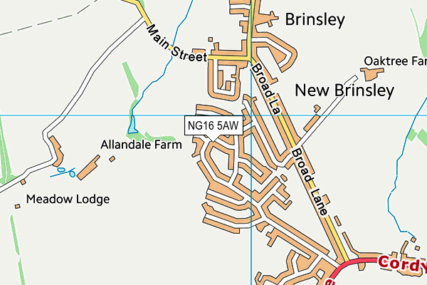 NG16 5AW map - OS VectorMap District (Ordnance Survey)