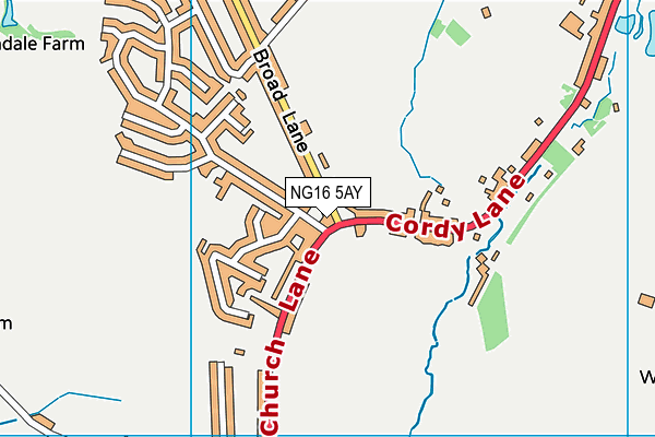 NG16 5AY map - OS VectorMap District (Ordnance Survey)