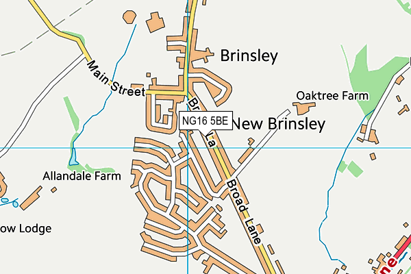 NG16 5BE map - OS VectorMap District (Ordnance Survey)