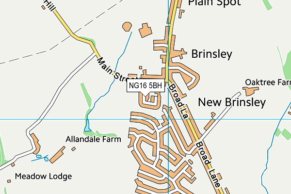 NG16 5BH map - OS VectorMap District (Ordnance Survey)