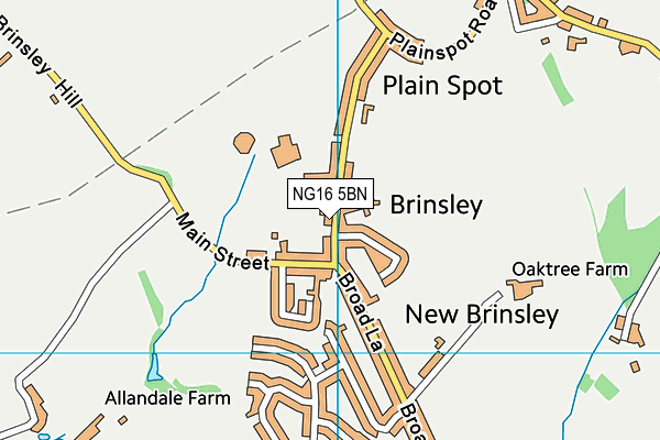 NG16 5BN map - OS VectorMap District (Ordnance Survey)