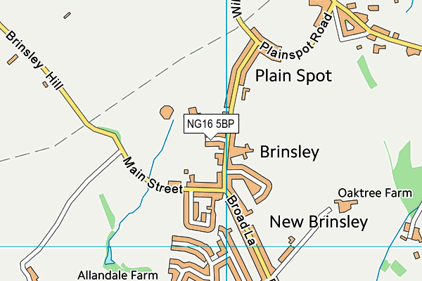 NG16 5BP map - OS VectorMap District (Ordnance Survey)