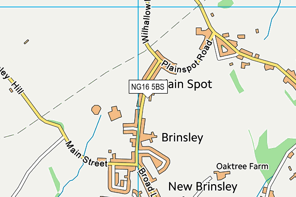 NG16 5BS map - OS VectorMap District (Ordnance Survey)