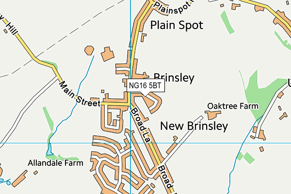 NG16 5BT map - OS VectorMap District (Ordnance Survey)