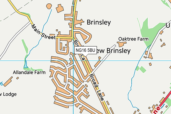 NG16 5BU map - OS VectorMap District (Ordnance Survey)