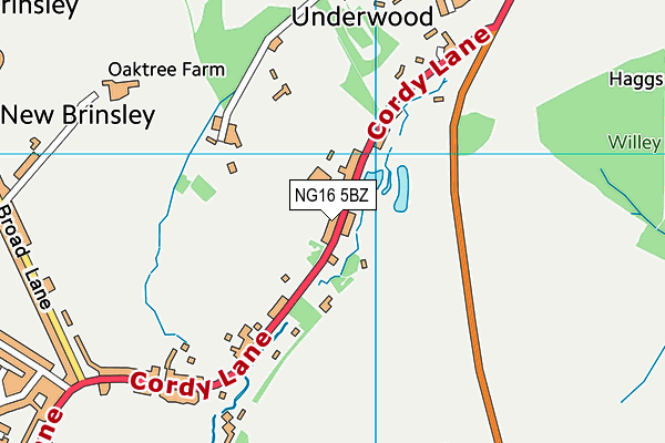 NG16 5BZ map - OS VectorMap District (Ordnance Survey)