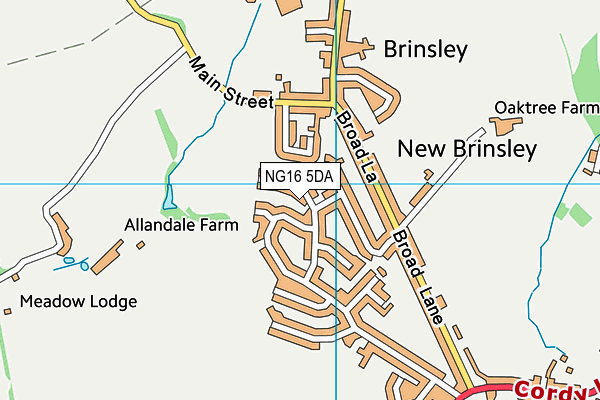 NG16 5DA map - OS VectorMap District (Ordnance Survey)