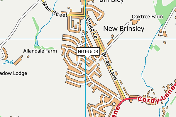 NG16 5DB map - OS VectorMap District (Ordnance Survey)