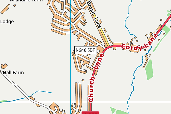 NG16 5DF map - OS VectorMap District (Ordnance Survey)