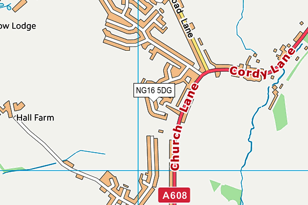 NG16 5DG map - OS VectorMap District (Ordnance Survey)