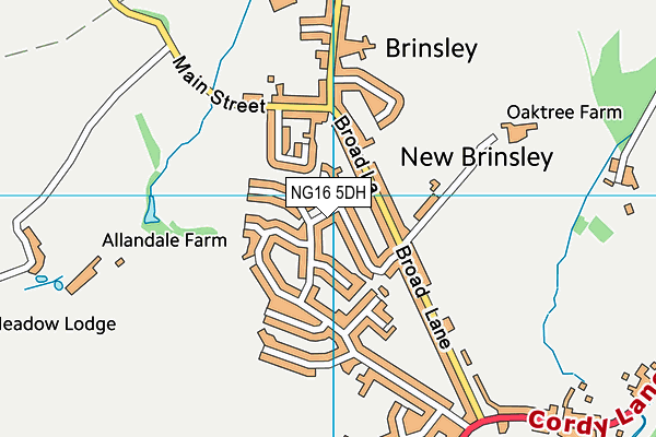 NG16 5DH map - OS VectorMap District (Ordnance Survey)