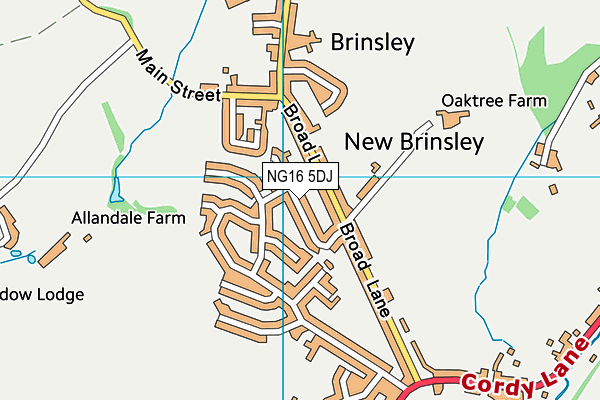 NG16 5DJ map - OS VectorMap District (Ordnance Survey)