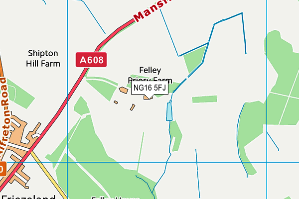 NG16 5FJ map - OS VectorMap District (Ordnance Survey)