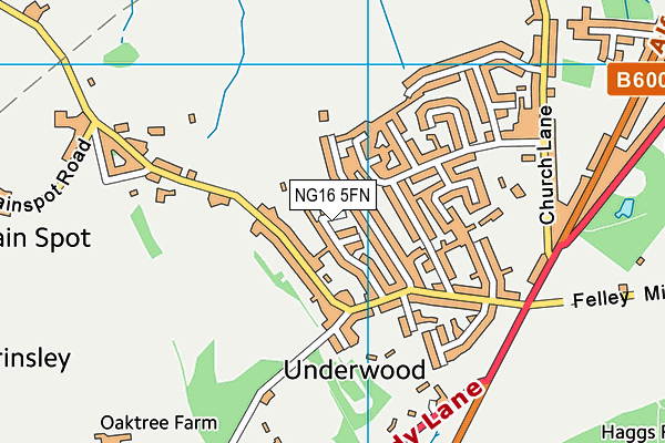 NG16 5FN map - OS VectorMap District (Ordnance Survey)