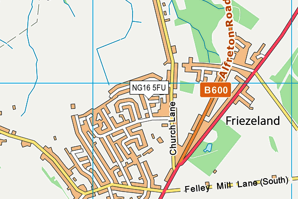 NG16 5FU map - OS VectorMap District (Ordnance Survey)