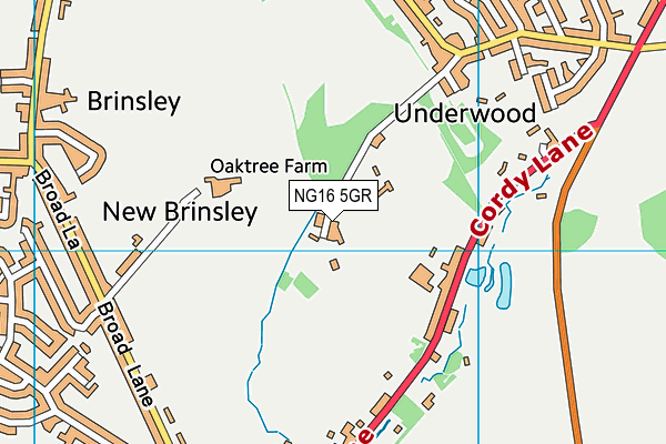 NG16 5GR map - OS VectorMap District (Ordnance Survey)