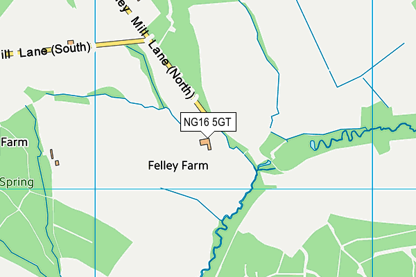 NG16 5GT map - OS VectorMap District (Ordnance Survey)