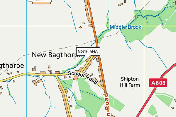 NG16 5HA map - OS VectorMap District (Ordnance Survey)