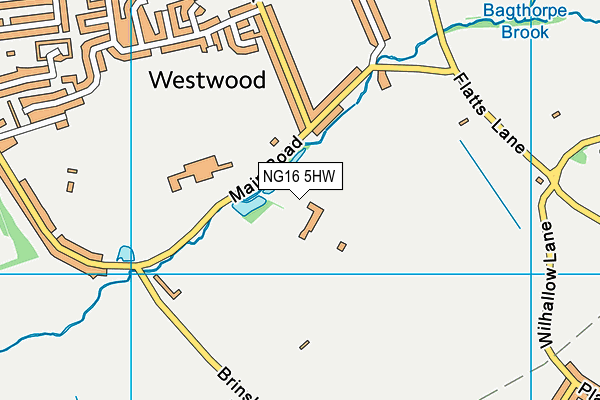 NG16 5HW map - OS VectorMap District (Ordnance Survey)