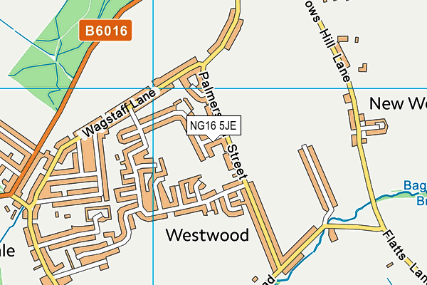 NG16 5JE map - OS VectorMap District (Ordnance Survey)