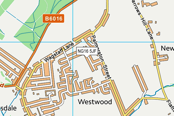 NG16 5JF map - OS VectorMap District (Ordnance Survey)