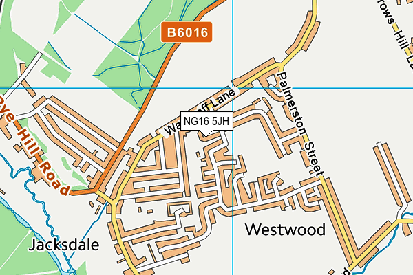 NG16 5JH map - OS VectorMap District (Ordnance Survey)