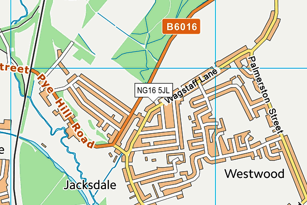 NG16 5JL map - OS VectorMap District (Ordnance Survey)