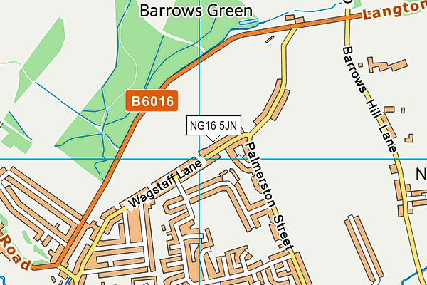 NG16 5JN map - OS VectorMap District (Ordnance Survey)