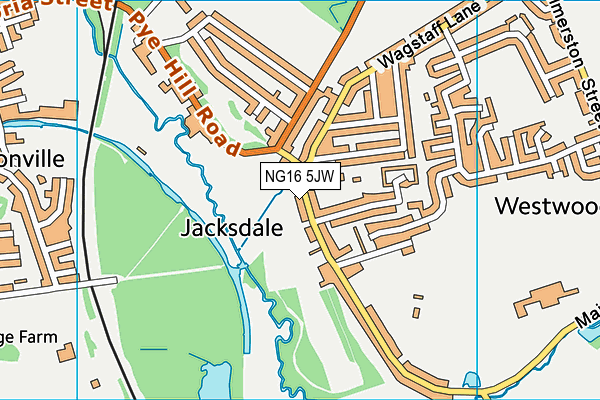 NG16 5JW map - OS VectorMap District (Ordnance Survey)