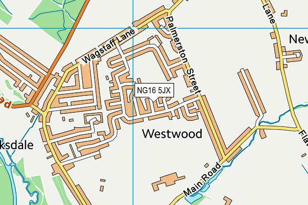 NG16 5JX map - OS VectorMap District (Ordnance Survey)